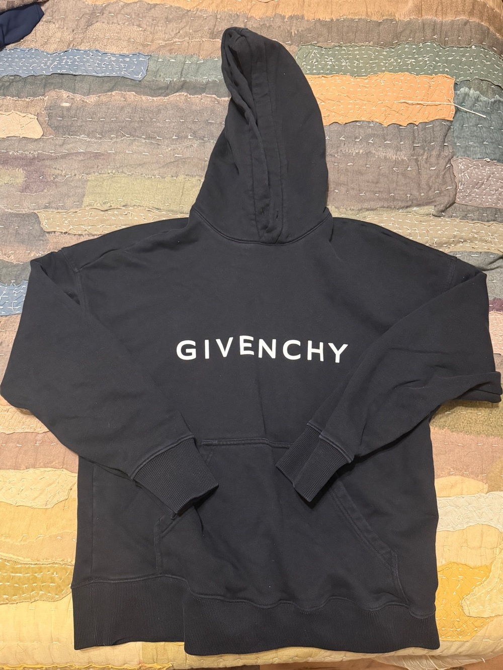 Givenchy Black Hoodie with White Logo
